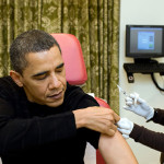 Picture of President Barack Obama getting a Vaccination