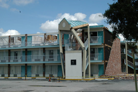 Hurricane-damaged hotel