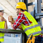 Construction Workers Drinking Tea