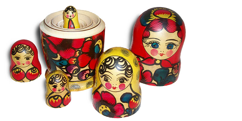 russian, stacking, dolls