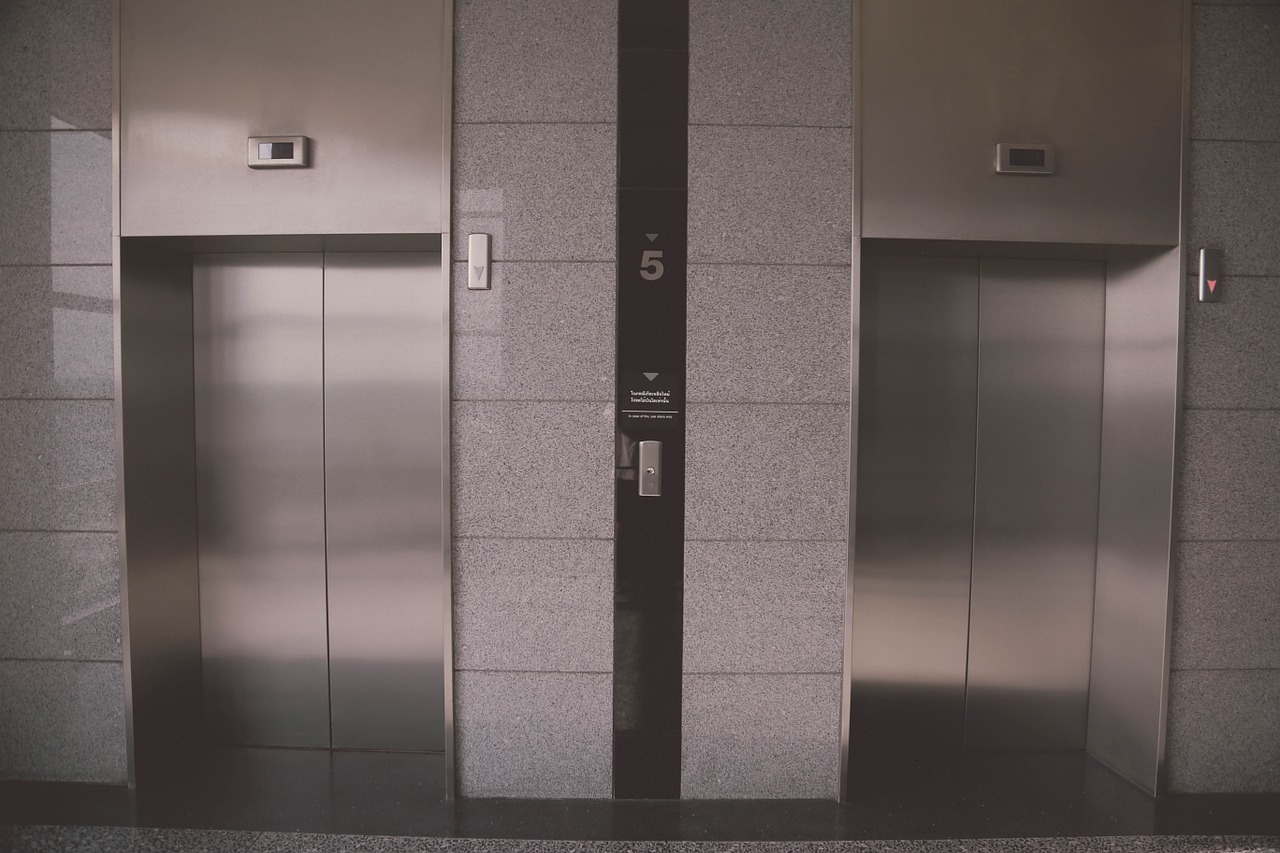 image of a pair of elevators